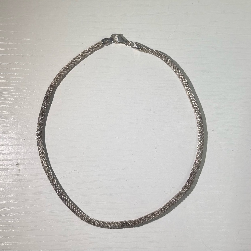 Elegant Silver Mesh Necklace